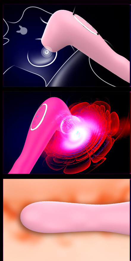 Máy bú mút kết hợp chày rung hai đầu toả nhiệt kích thích điểm G