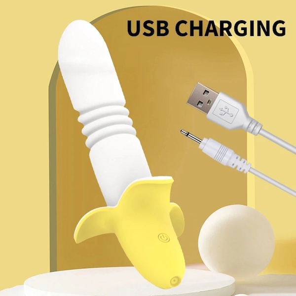 Dương vật giả đa năng Haoqi Fun Banana rung thụt silicon an toàn
