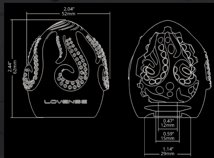 Âm đạo giả nhỏ gọn dạng trứng silicone Lovense Kraken siêu mềm co giãn ngụy trang