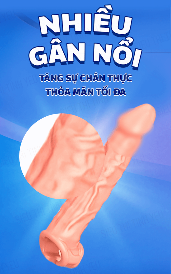 Bao cao su đôn dên có quai đeo tròng bìu da người giống thật