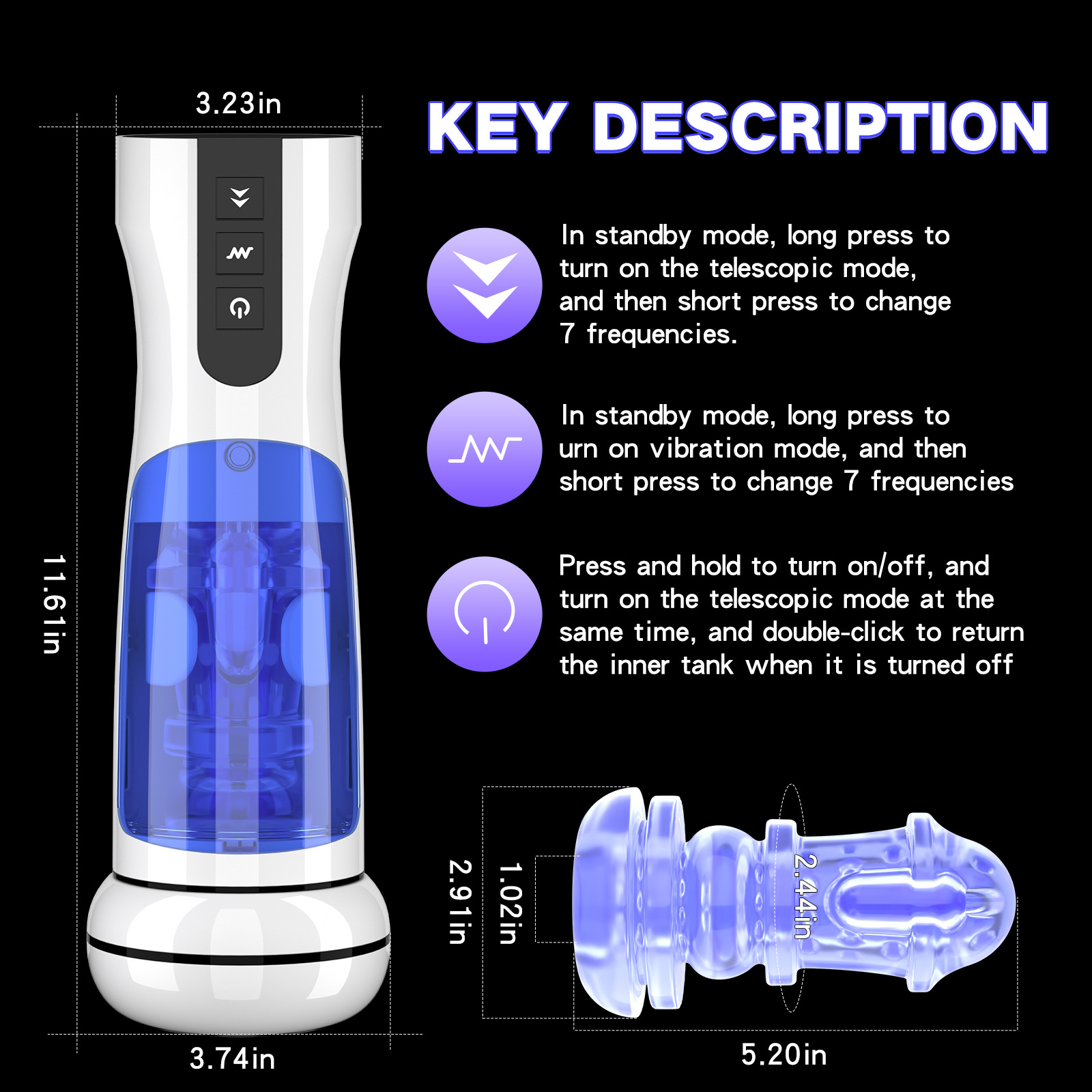 Âm đạo giả AierLe Space Warrior 2 rung thụt co bóp làm ấm