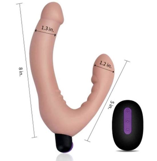 Dương vật giả 2 đầu Lovetoy Ijoy Strapless 10 chế độ rung sạc điện