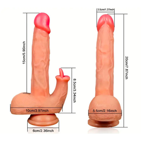 Dương Vật Giả Gắn Tường Siêu Mềm Rung Thụt Ngoáy Có Nhánh Kèm Lưỡi Bú Liếm
