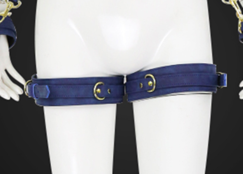 Bộ thắt lưng khóa tay liền đùi da PU đỏ bạo dâm kích thích