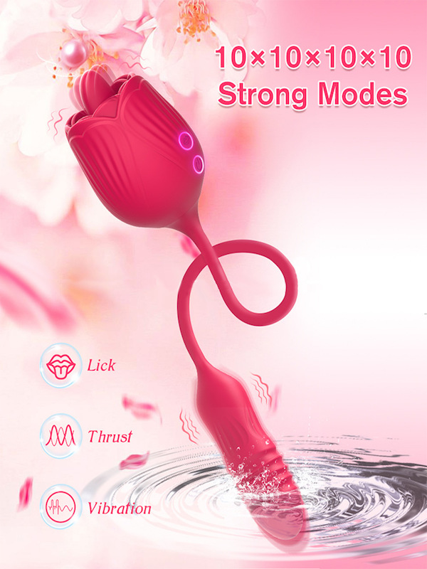 Trứng rung hoa hồng rung thụt lưỡi liếm massage điểm G nữ