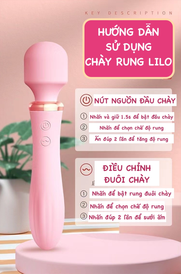 Chày rung mát xa đa năng có sưởi ấm Lilo