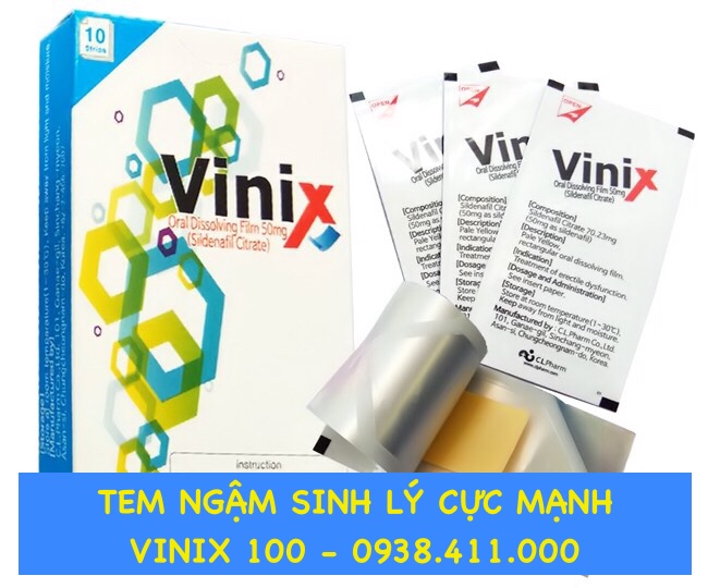 Tem ngậm Vinix 100mg tăng cường sinh lý của Hàn Quốc kéo dài thời gian