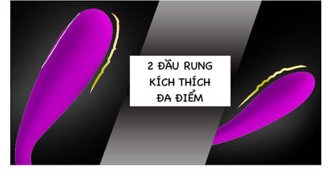Trứng rung tình yêu 2 đầu Prettylove Algernon máy massage điểm G không dây