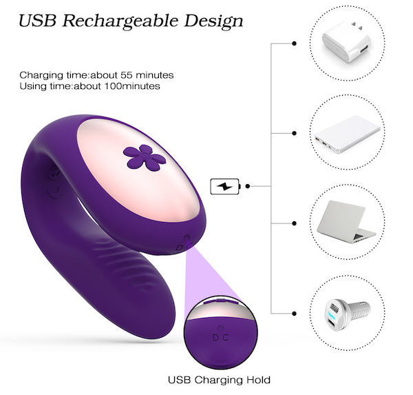 Máy massage âm đạo rung 2 đầu EasyToys điều khiển từ xa