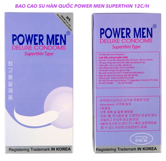 Bao cao su Power Men Duluxe Superthin siêu mỏng powermen chính hãng Hàn Quốc