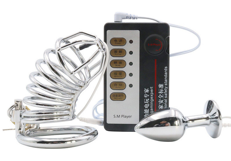 Khóa cu dương vật  phích cắm hậu môn xung điện đồ chơi bạo dâm bdsm