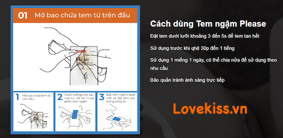 Tem ngậm Please Orally Soluble Film 100mg của Hàn Quốc miếng ngậm sinh lý