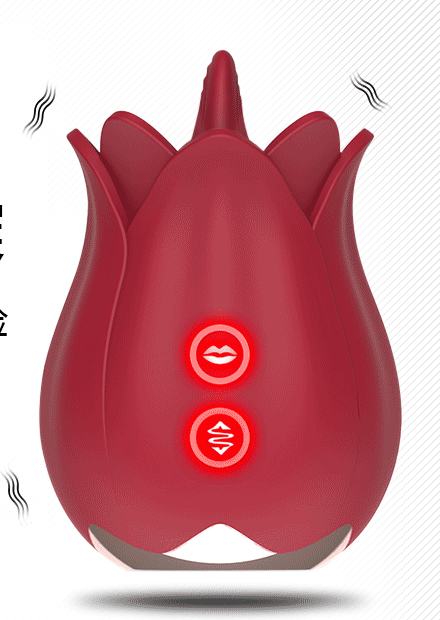 Dương vật giả 2 đầu rung thụt kèm lưỡi liếm hình bông hoa hồng chày rung massage