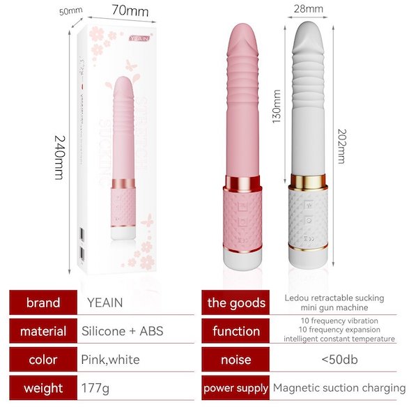Dương vật giả Yeain Stretch Sucking từ 2 đầu rung bú cực mạnh