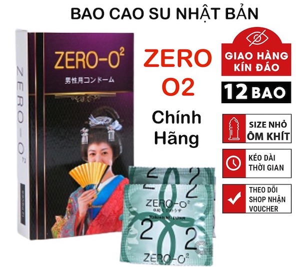 Bao cao su Zero O2 siêu mỏng chính hãng Nhật Bản hộp 12c giá tốt