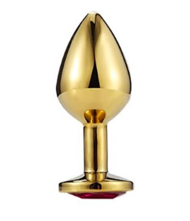 Phích inox cắm hậu môn Anal Toy vàng đính đá tinh tế tăng hưng phấn BDSM