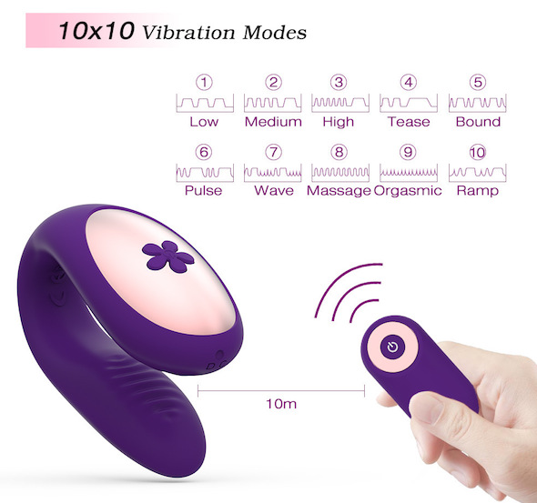 Máy massage âm đạo rung 2 đầu EasyToys điều khiển từ xa