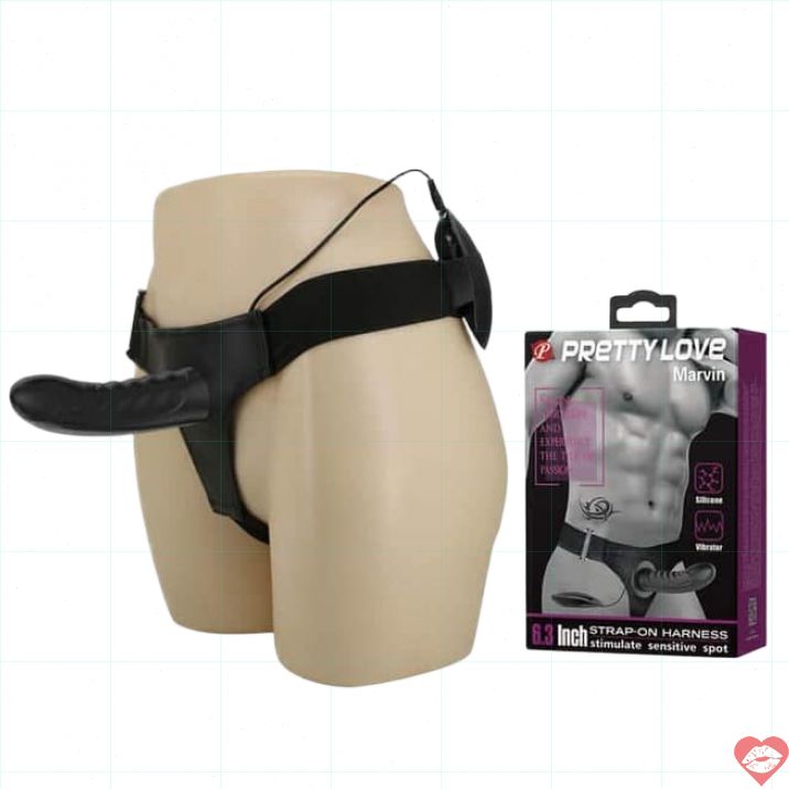 Marvin Baile Strapon Rỗng Đen 16cm - Rung Mạnh Mẽ, Đỉnh Cao! 