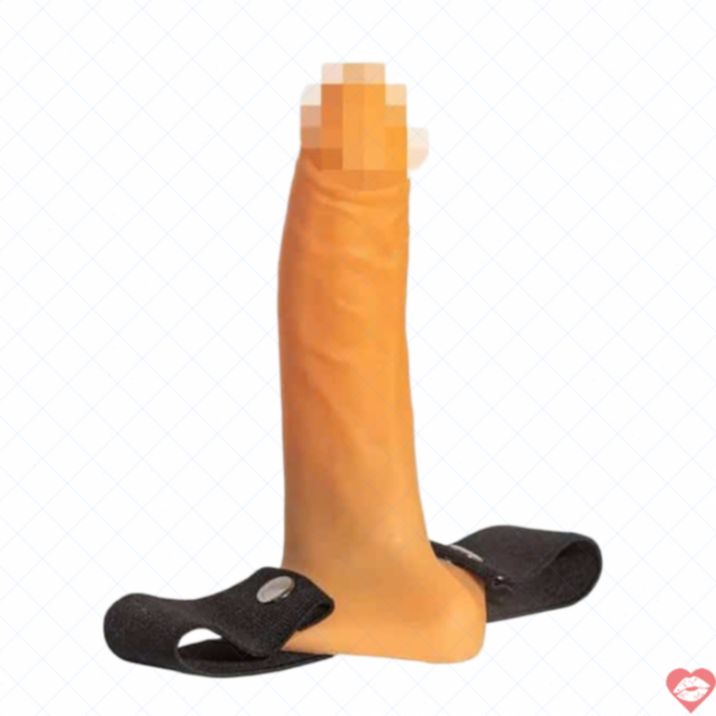 Strapon Rỗng Jaga-Jaga 17.6cm Da Mềm Đam Mê Điên Rồ 