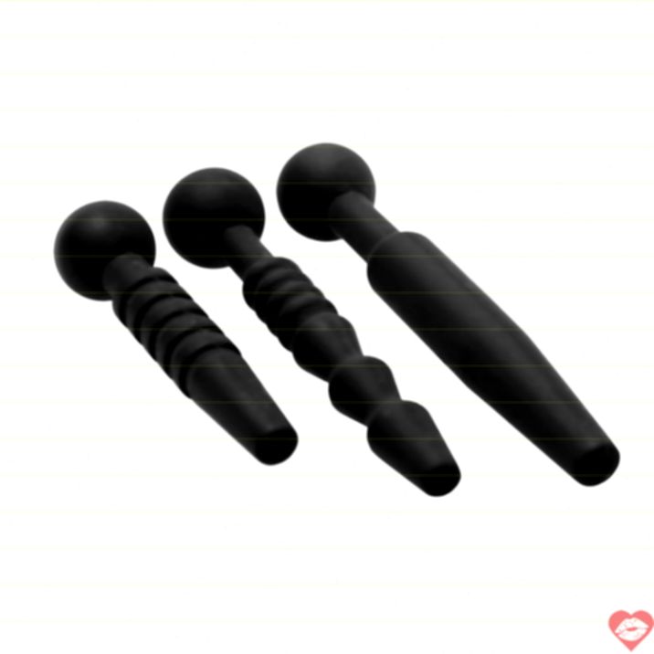 Master Dark Rods 3pc Urethral Silicone Khám Phá Sâu 