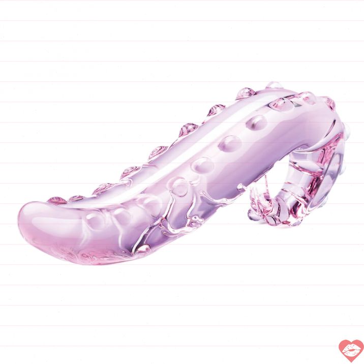 Glas Lick-It Dildo Kính Gân Sọc Sướng Ngọt 
