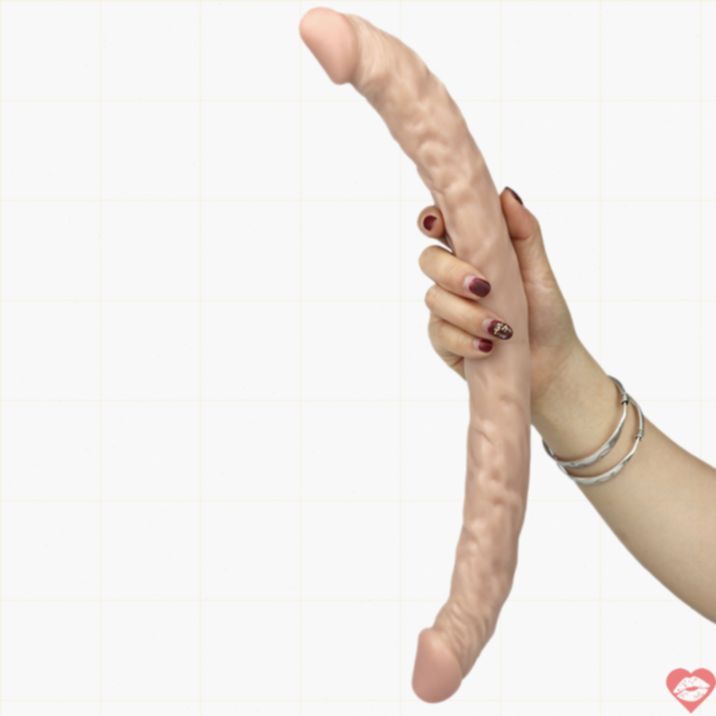 Dildo Đôi Lesbian Trắng 16