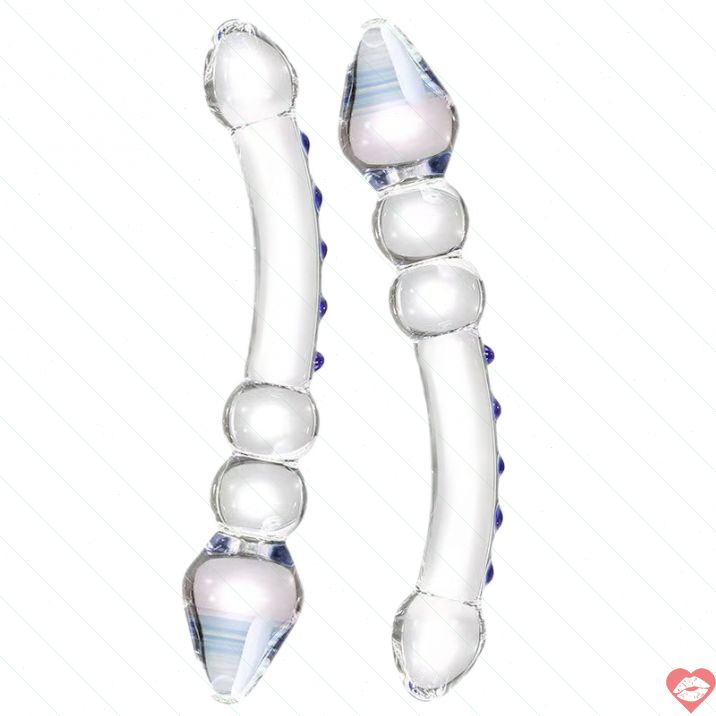 Glass Dildo Đôi Mông Trơn 20cm Bền Bỉ Siêu Mịn Hậu Môn 
