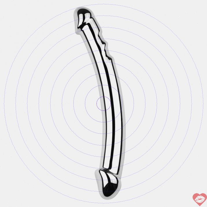 Dildo Cong Kim Loại 7Inch Bạc Siêu Mịn 
