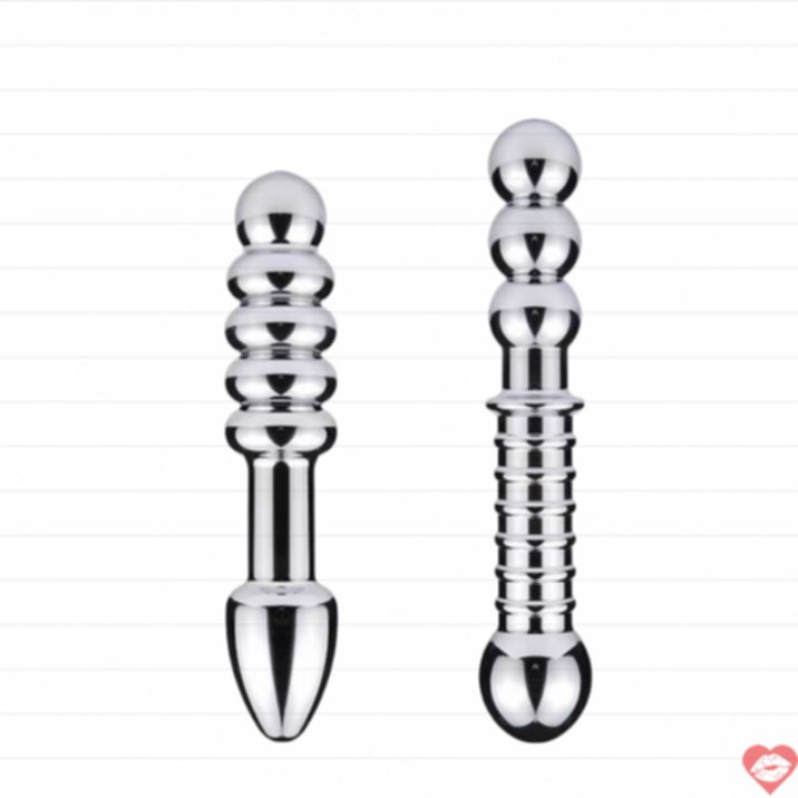 Dildo Kim Loại Đôi Nhẵn 18cm Đa Năng Dễ Vệ Sinh 