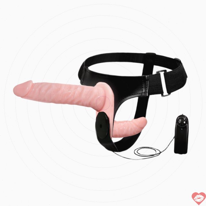 Pink Strap On TPE Song Đầu Rung Đam Mê Nồng Cháy 