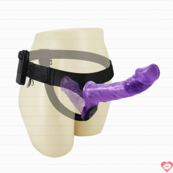 Strap On Tím Đai Rung Đôi Linh Hoạt Niềm Vui 