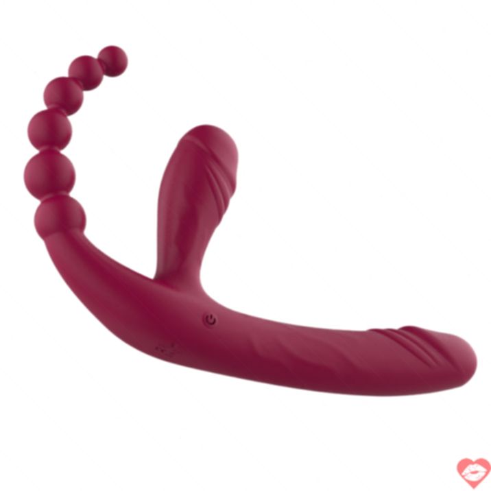 Dildo Strapless 3 Đầu Rung 10 Chế Độ Cặp Đôi Hot 