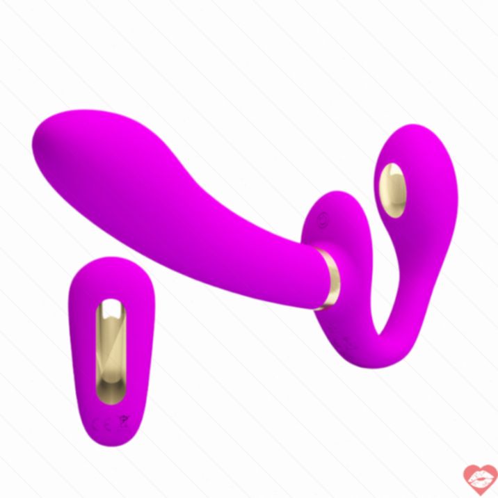 Strapless Dildo Sốc Điện Rung Remote Mạo Hiểm 
