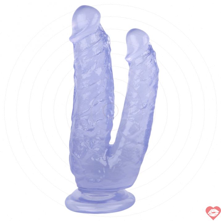 Dildo Xuyên Thấu Blue Jelly Đôi Mềm Mịn 