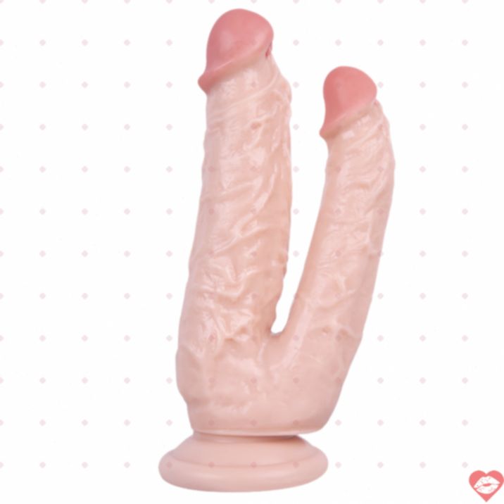 Dildo Double Penetration 8 Inch Silicone Mềm Thực Tế 