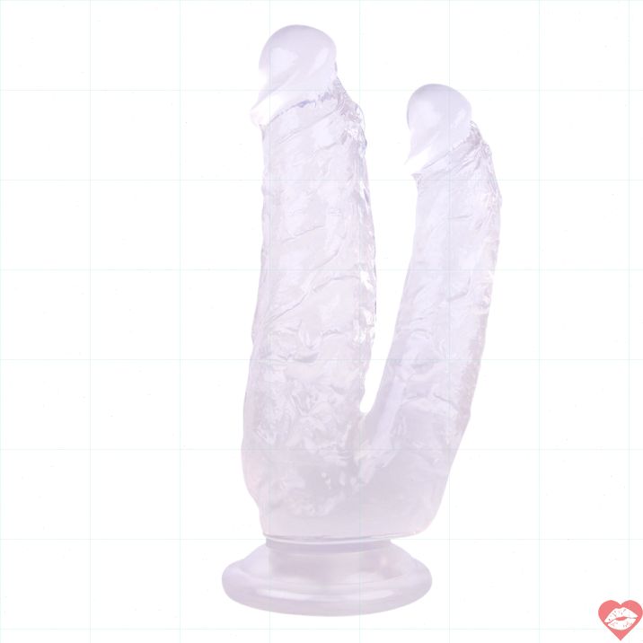 Dildo Đâm 2 Lỗ Clear Jelly Trong Suốt Siêu Đầy 