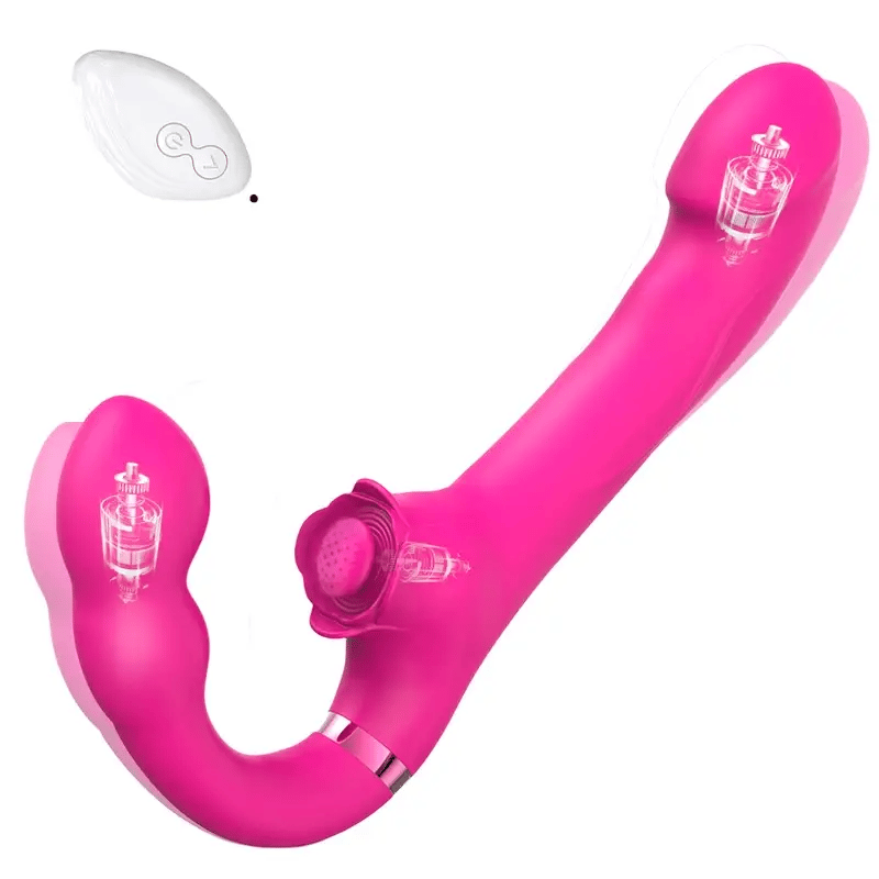 3in1 Rose Clit Dual Shock Strapless Rung Đôidochoius+1 