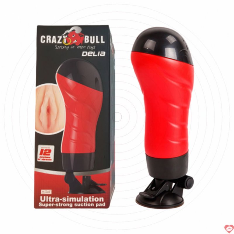 Âm đạo giả dính tường Crazy Bull Red Delia 12 tần số rung xoay 