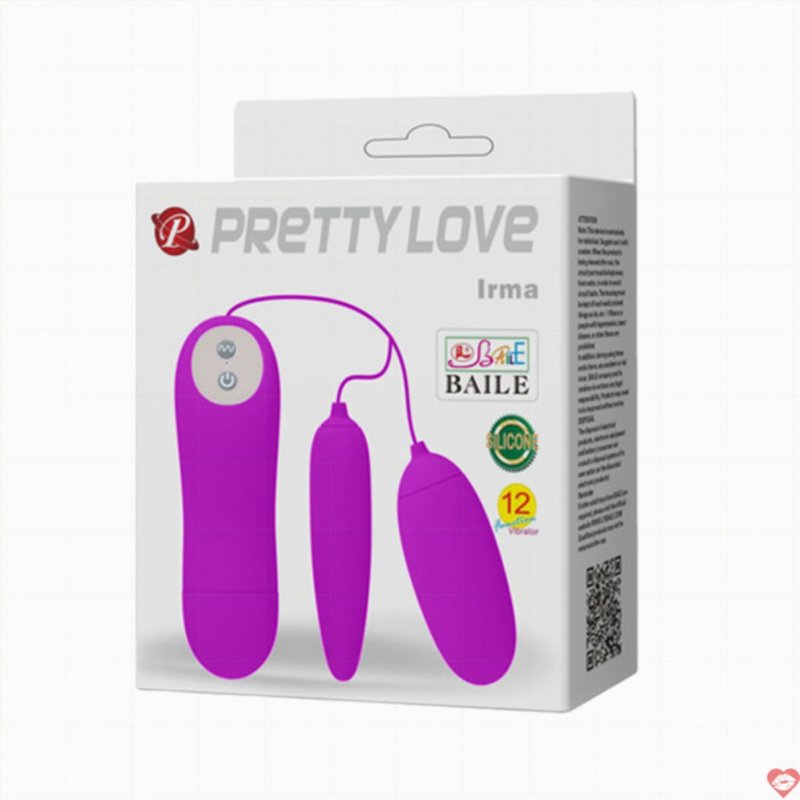 Trứng rung Pretty Love Irma 2 đầu 12 chế độ rung pin an toàn dành cho nữ 