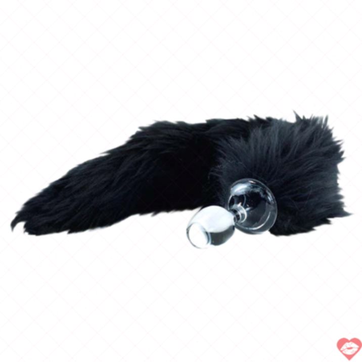Crystal Delights Minx Tail Plug Black Fur Thủ Công 