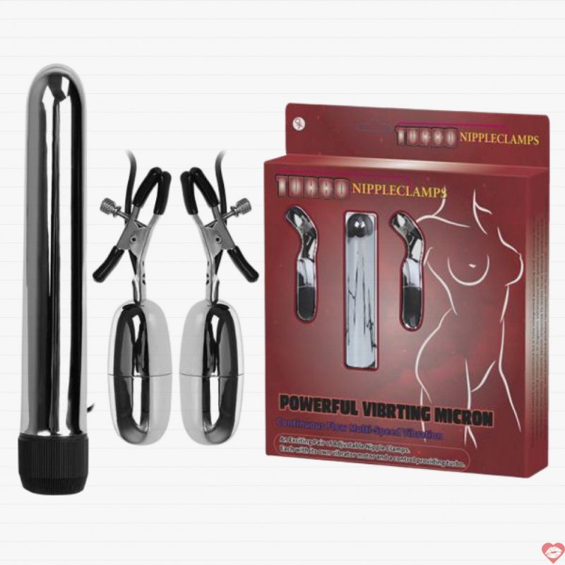 Bộ thanh rung điểm G Turbo Nippleclamps kèm kẹp vú kích thích 
