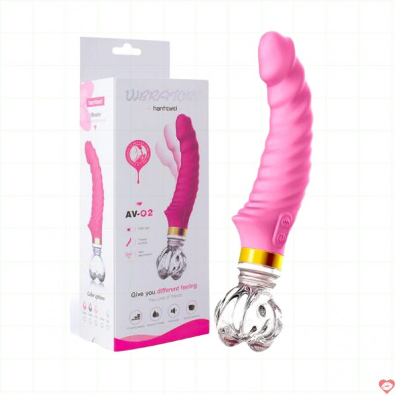 Dương Vật Giả Rung Ngoáy Hantewei Đế Pha Lê Cao Cấp USB 
