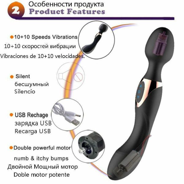 Chày rung 2 đầu Passion Love massage điểm G 10 chế độ rung