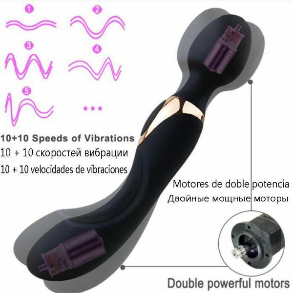 Chày rung 2 đầu Passion Love massage điểm G 10 chế độ rung