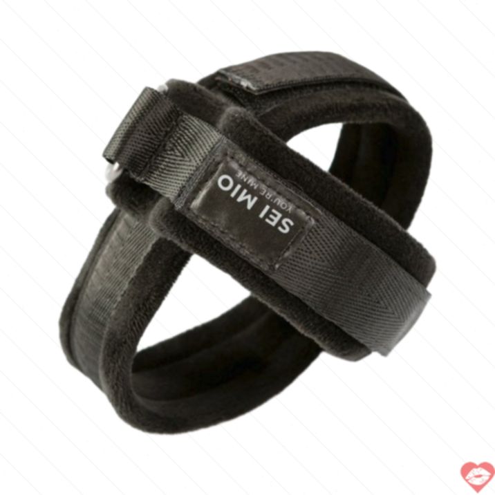 SEI MIO Cross Cuffs Đen BDSM Còng Chéo Kiểm Soát Thỏa Mãn 