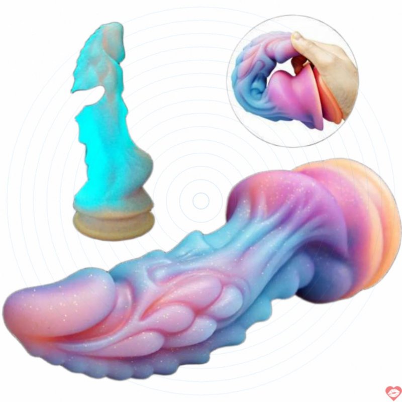 Dương vật giả phát sáng hình rồng size lớn đế gắn tường đa màu 1005004971340252