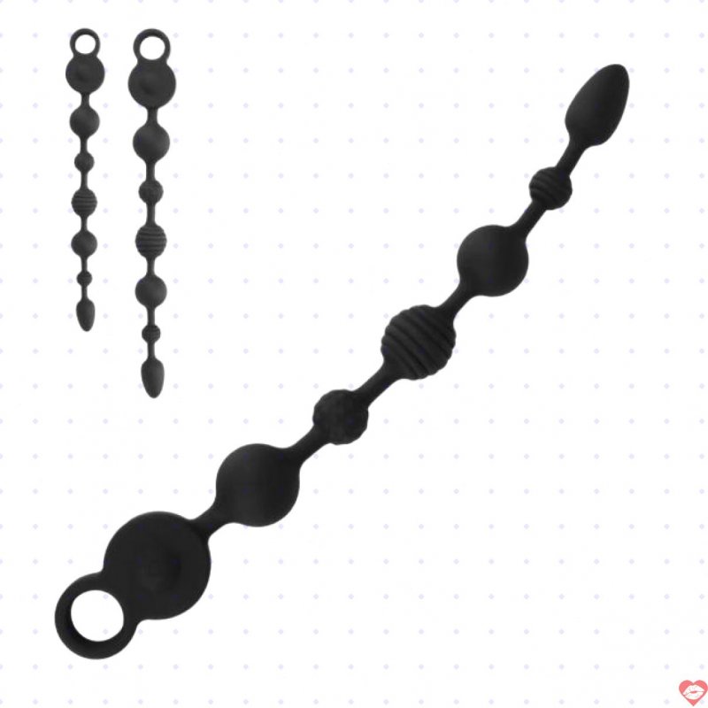 Que rung dạng chuỗi Dildo đen kích thích hậu môn 35-43cm 1005005486962335