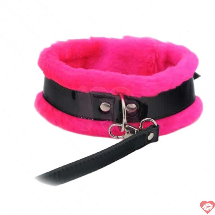 Cổ BDSM Ose Hồng Lông Da Thật Quyến Rũ 