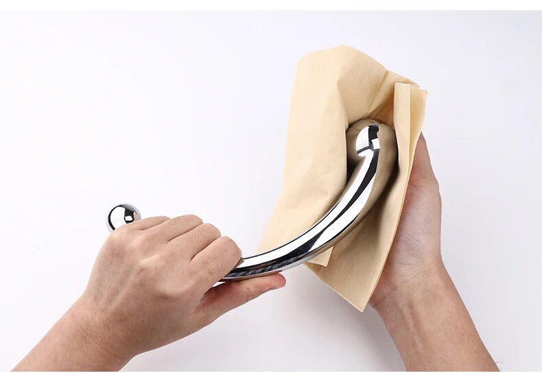 Que inox hai đầu cong chữ C massage kích thích hậu môn tuyến tiền liệt