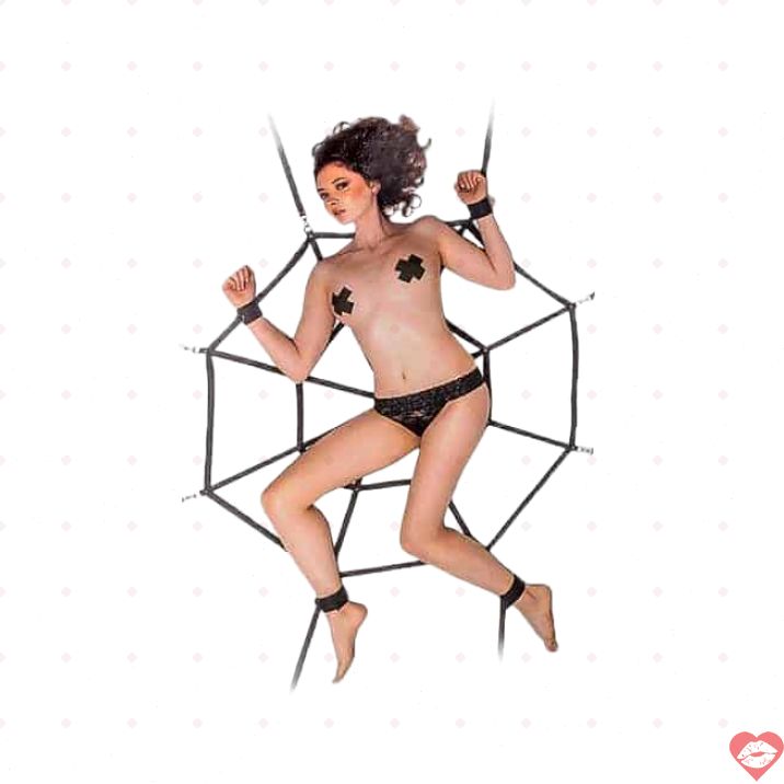 Bondage Nhện Lola Pautina Đen Cố Định Đa Dạng 